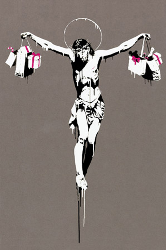 jesus-christ-with-shopping-bags-by-banksy